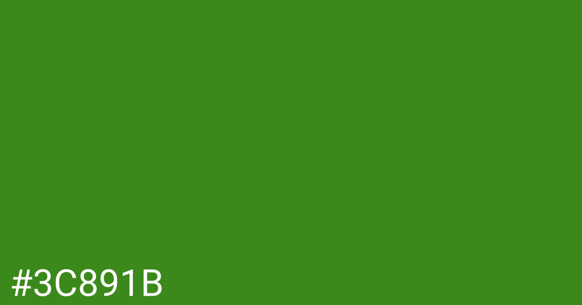 Hex color #3c891b graphic