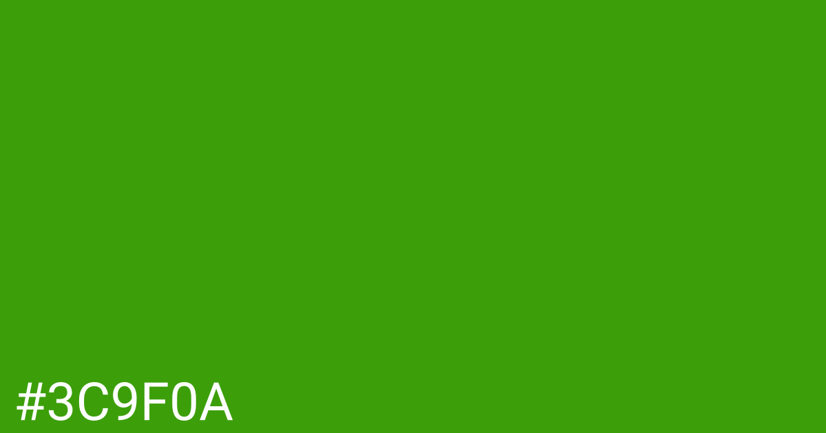 Hex color #3c9f0a graphic