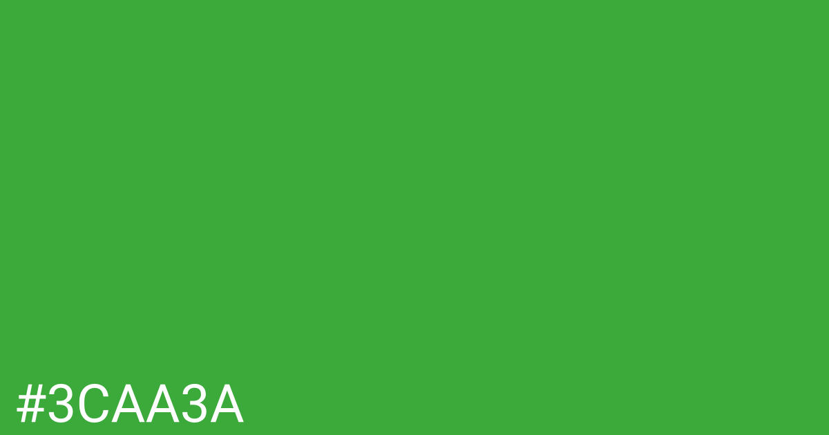 Hex color #3caa3a graphic