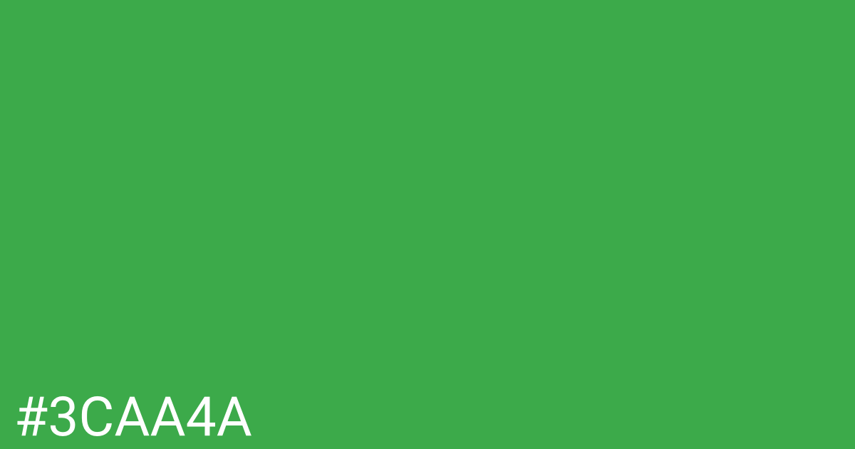 Hex color #3caa4a graphic