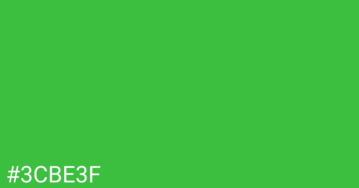 Hex color #3cbe3f graphic