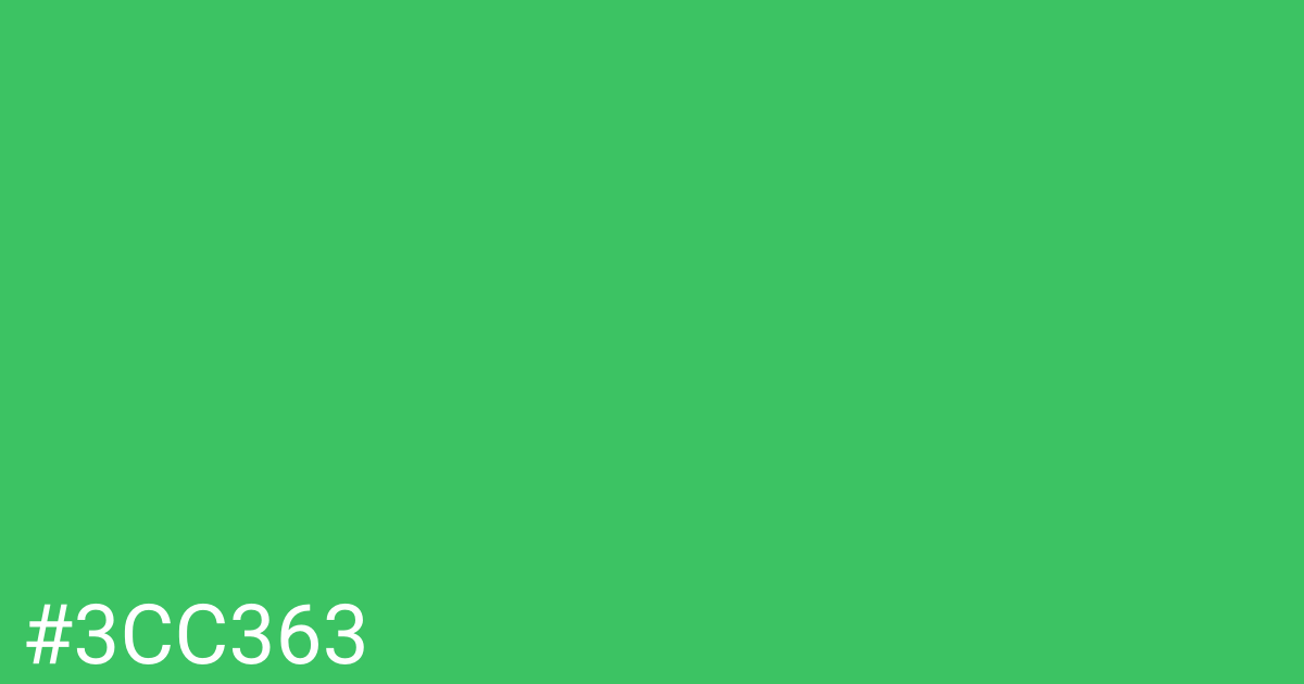 Hex color #3cc363 graphic