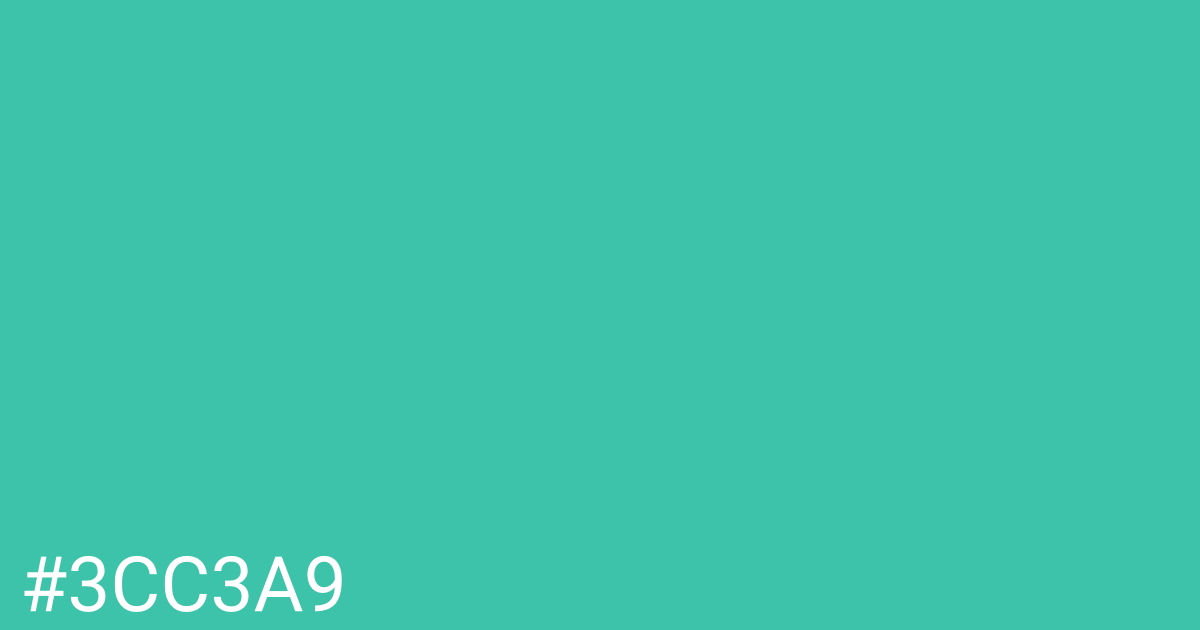 Hex color #3cc3a9 graphic