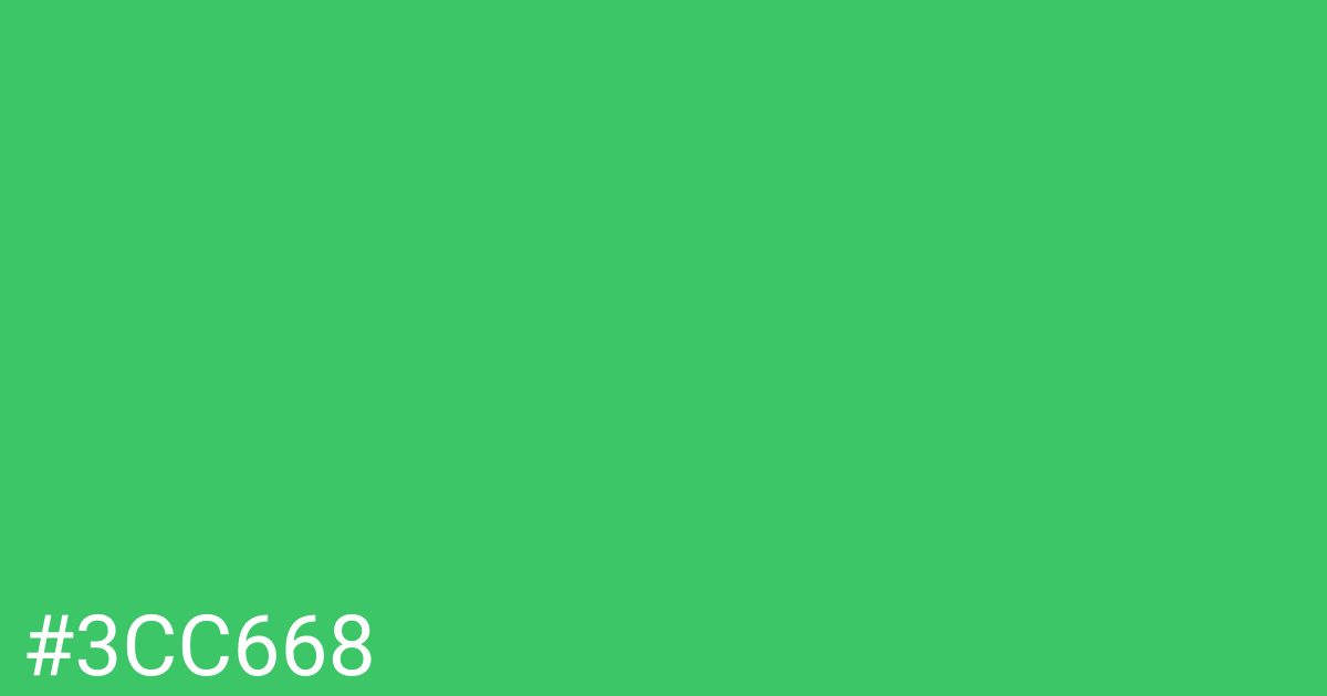 Hex color #3cc668 graphic