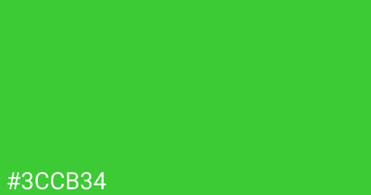 Hex color #3ccb34 graphic