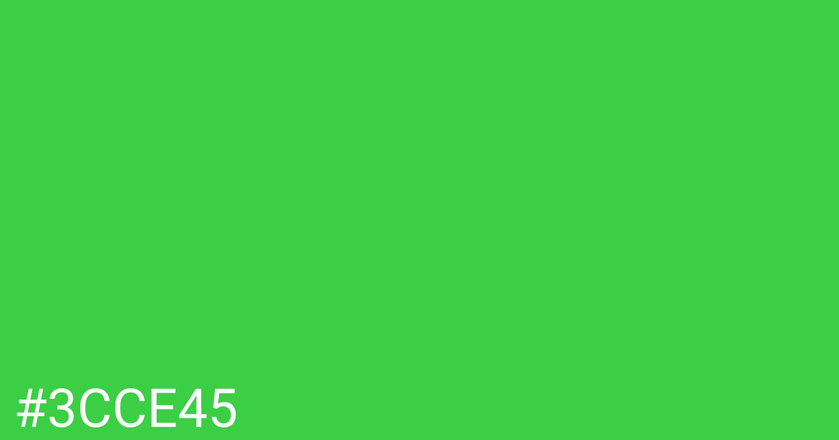 Hex color #3cce45 graphic