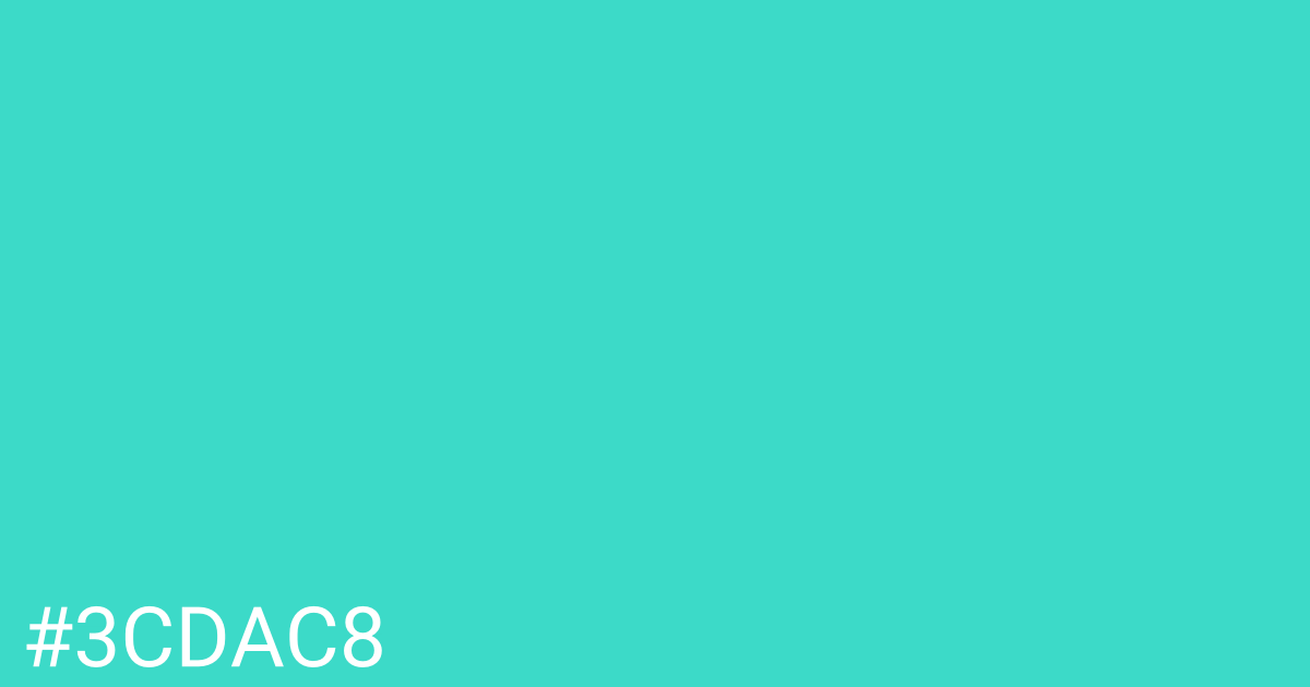 Hex color #3cdac8 graphic