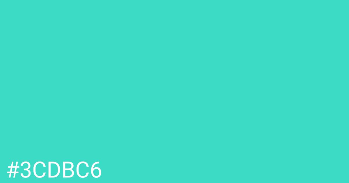 Hex color #3cdbc6 graphic