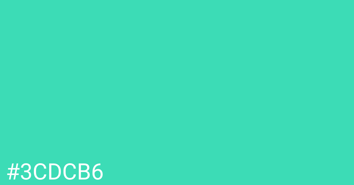 Hex color #3cdcb6 graphic