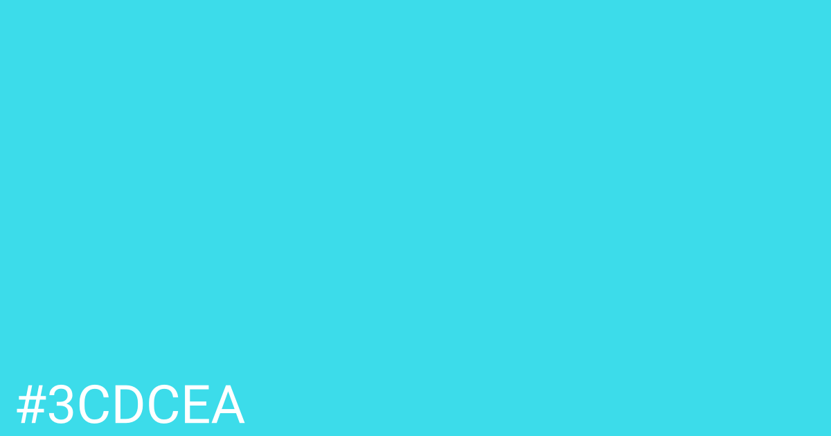 Hex color #3cdcea graphic