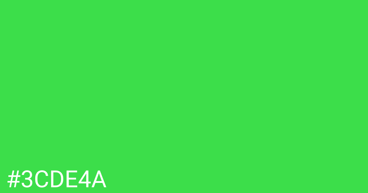 Hex color #3cde4a graphic