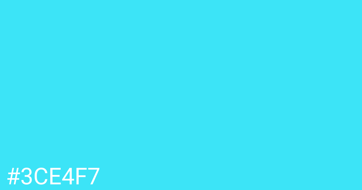 Hex color #3ce4f7 graphic