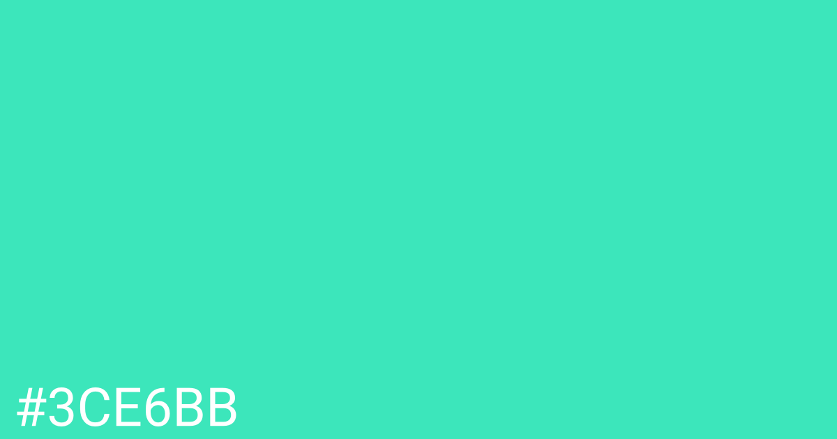 Hex color #3ce6bb graphic