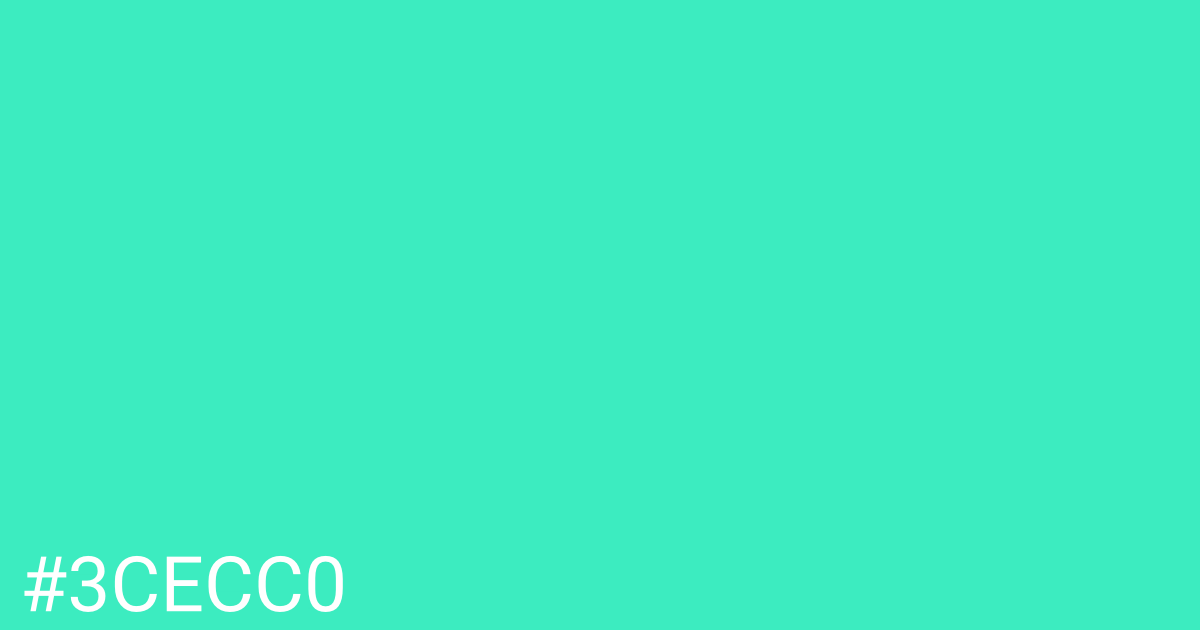 Hex color #3cecc0 graphic