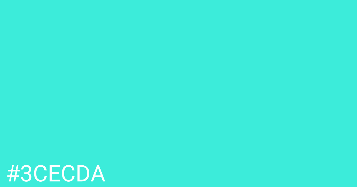 Hex color #3cecda graphic