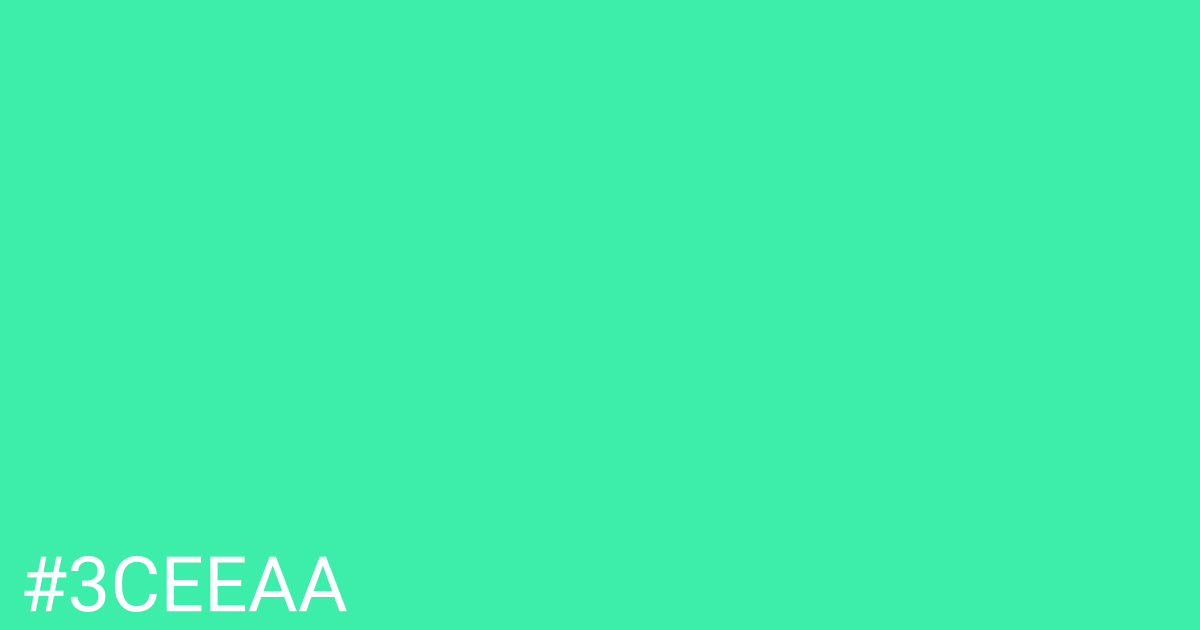 Hex color #3ceeaa graphic