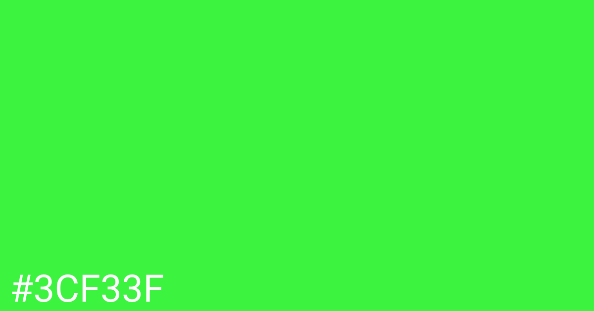 Hex color #3cf33f graphic