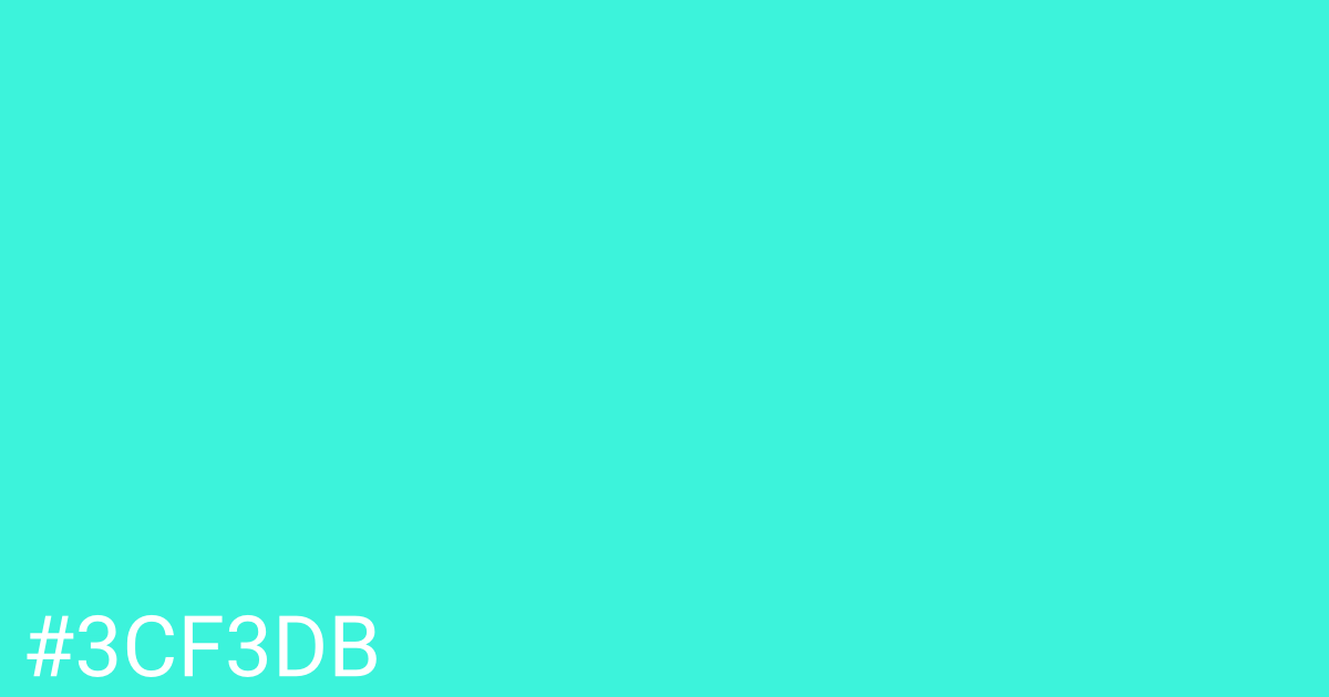Hex color #3cf3db graphic