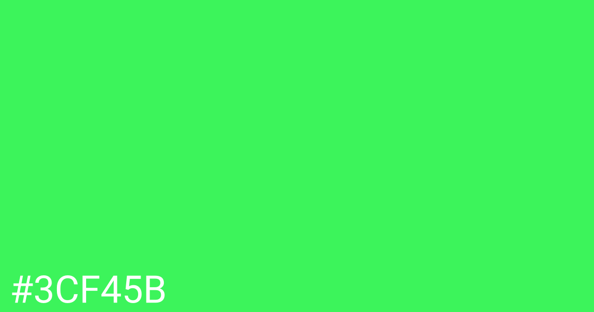 Hex color #3cf45b graphic
