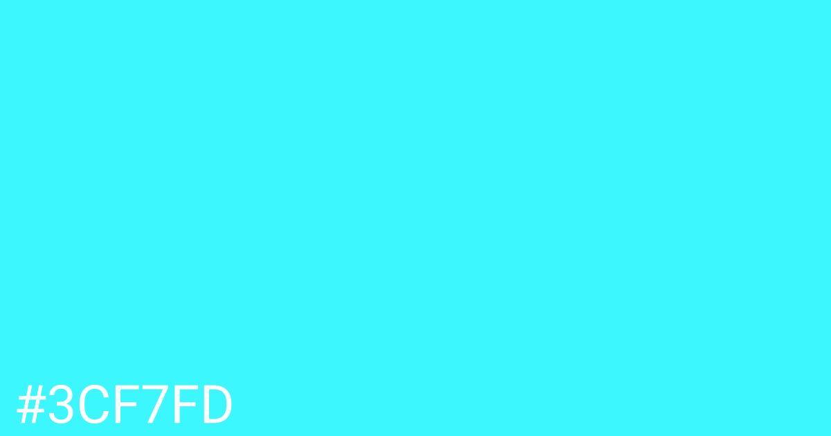 Hex color #3cf7fd graphic