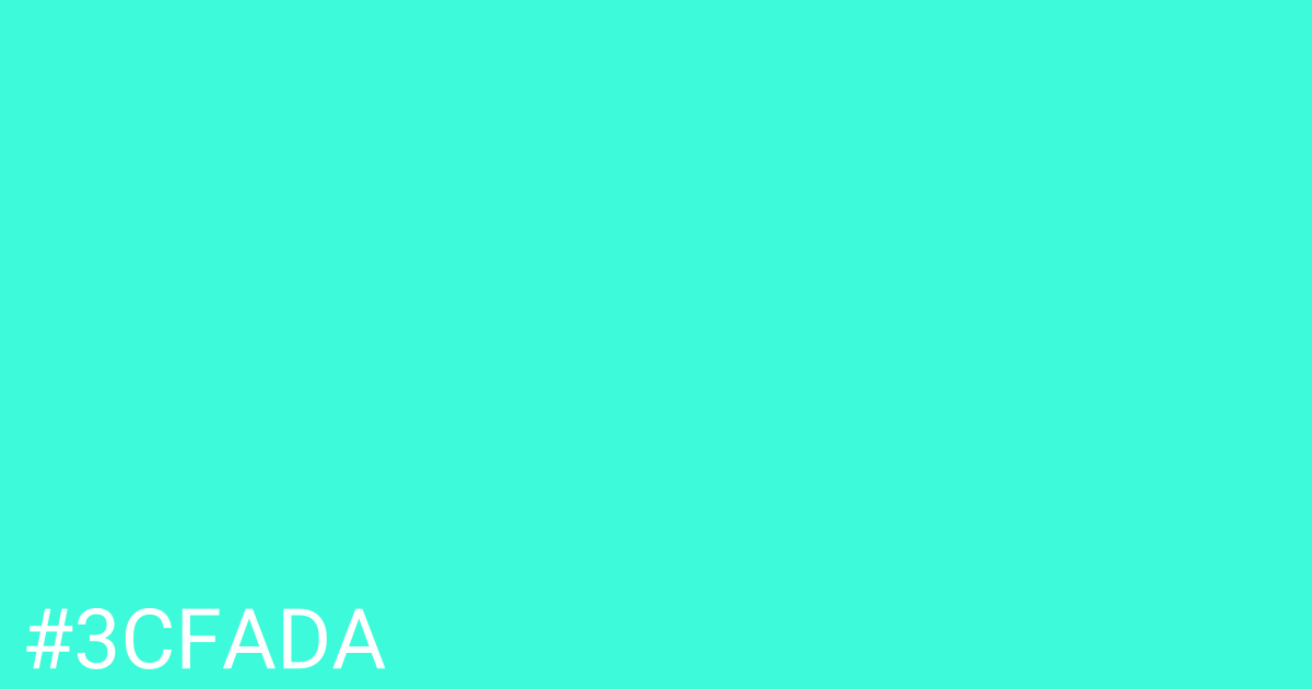 Hex color #3cfada graphic