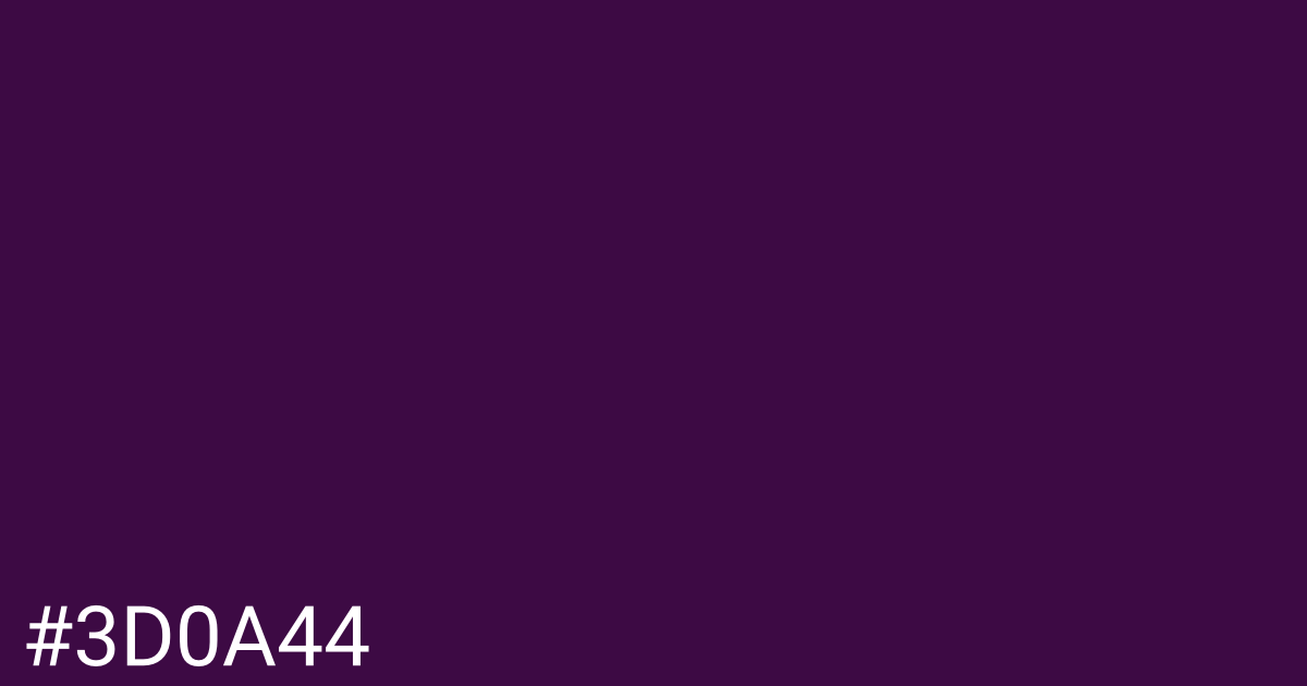 Hex color #3d0a44 graphic