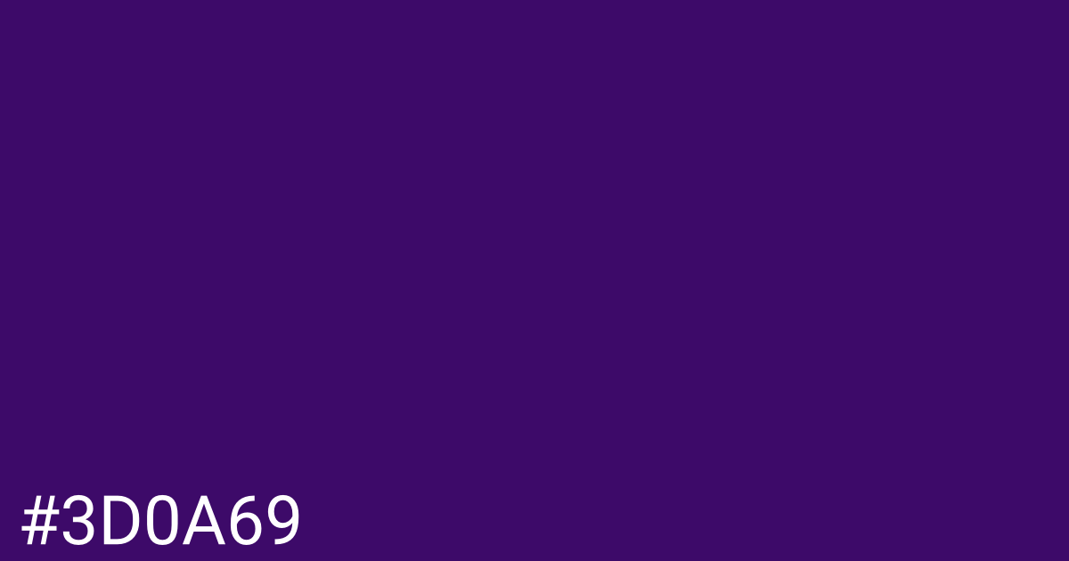Hex color #3d0a69 graphic
