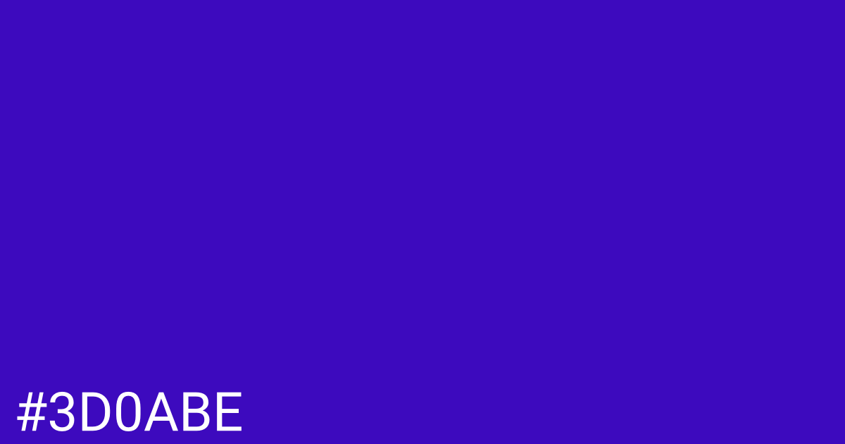 Hex color #3d0abe graphic