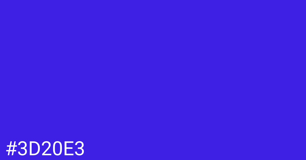 Hex color #3d20e3 graphic