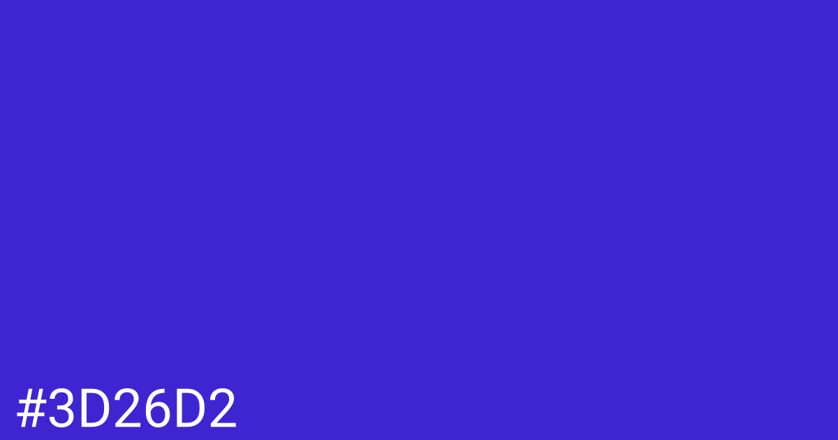 Hex color #3d26d2 graphic