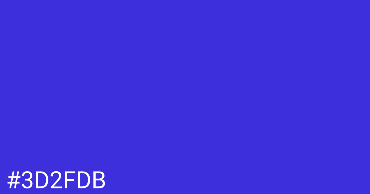 Hex color #3d2fdb graphic