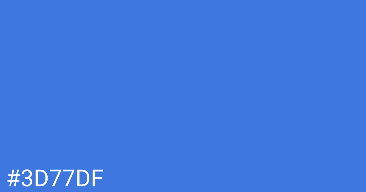 Hex color #3d77df graphic