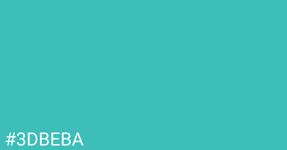 Hex color #3dbeba graphic