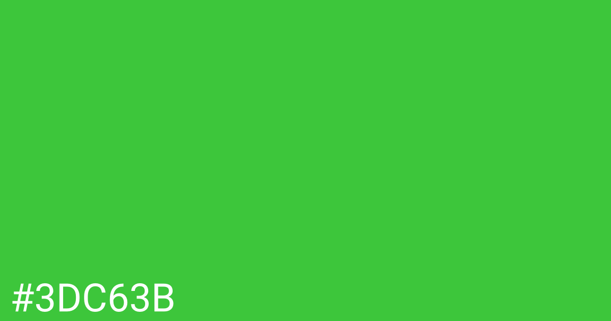 Hex color #3dc63b graphic
