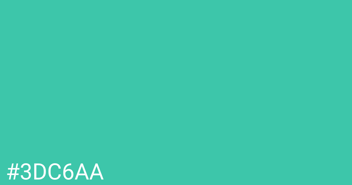 Hex color #3dc6aa graphic