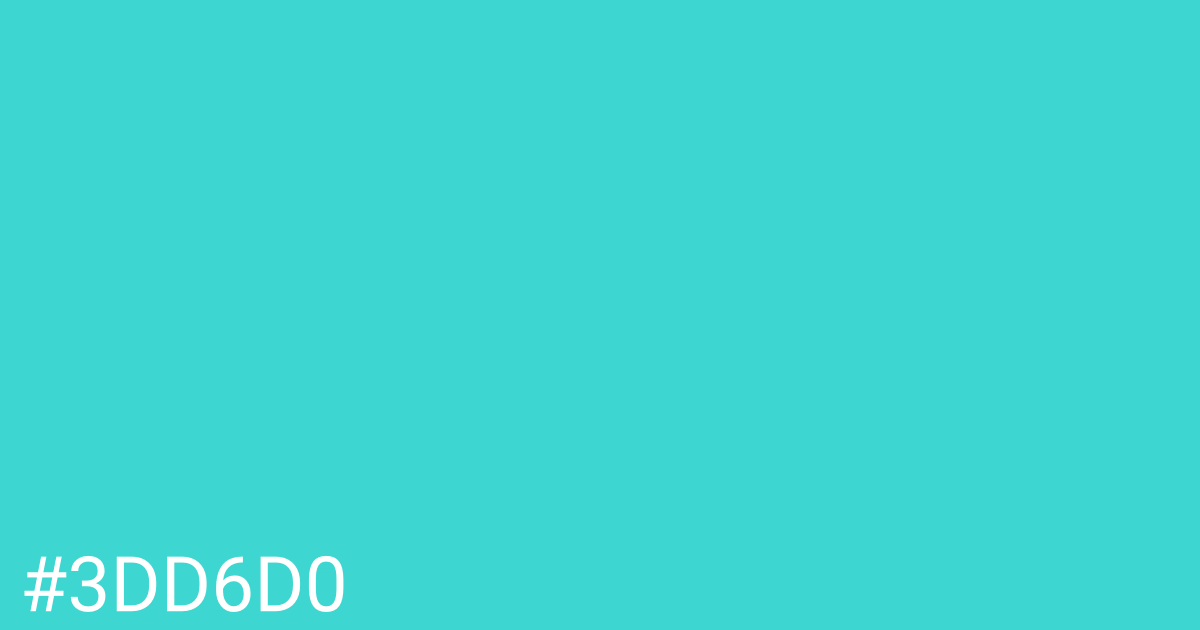 Hex color #3dd6d0 graphic
