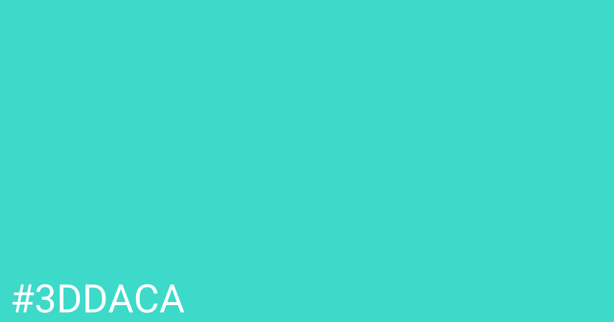 Hex color #3ddaca graphic