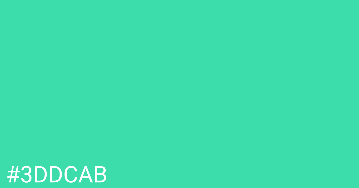 Hex color #3ddcab graphic