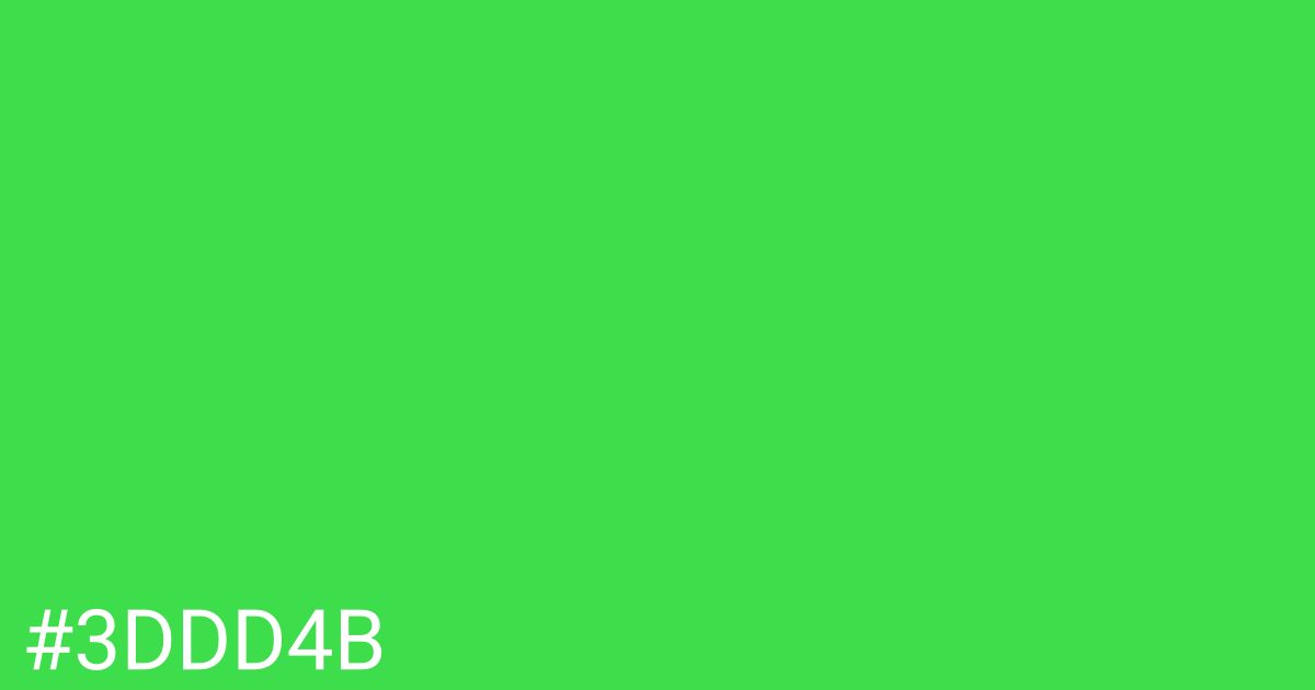 Hex color #3ddd4b graphic