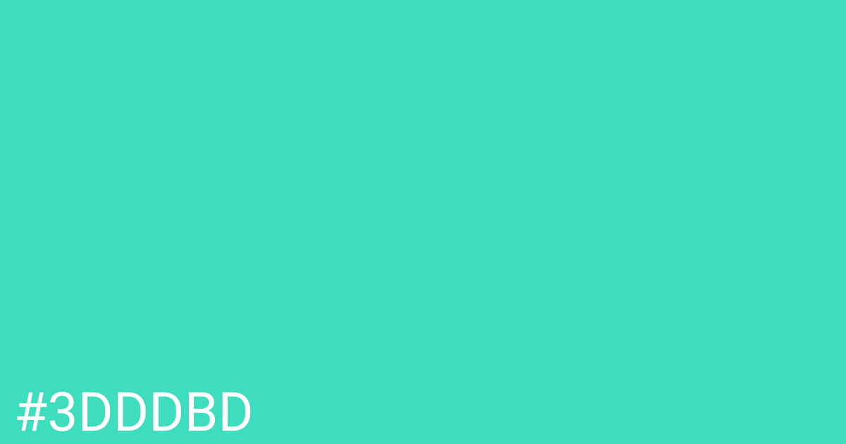 Hex color #3dddbd graphic