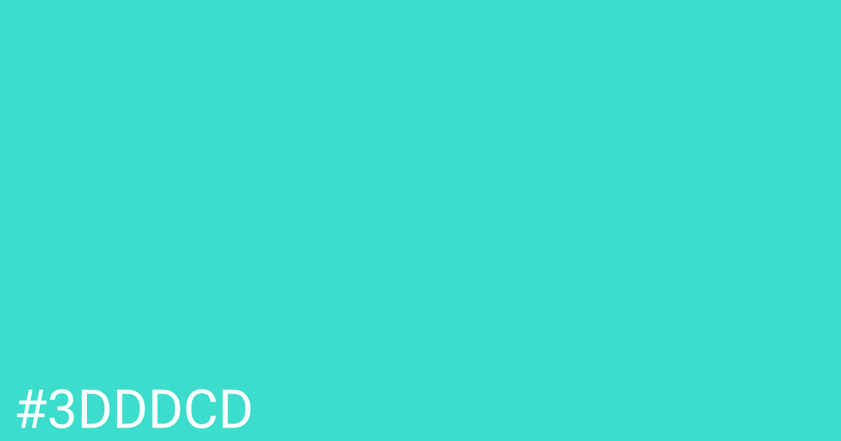 Hex color #3dddcd graphic