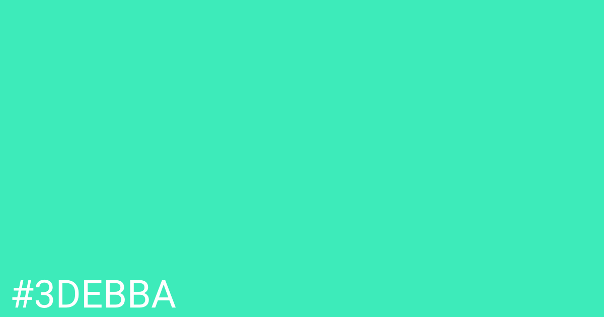 Hex color #3debba graphic