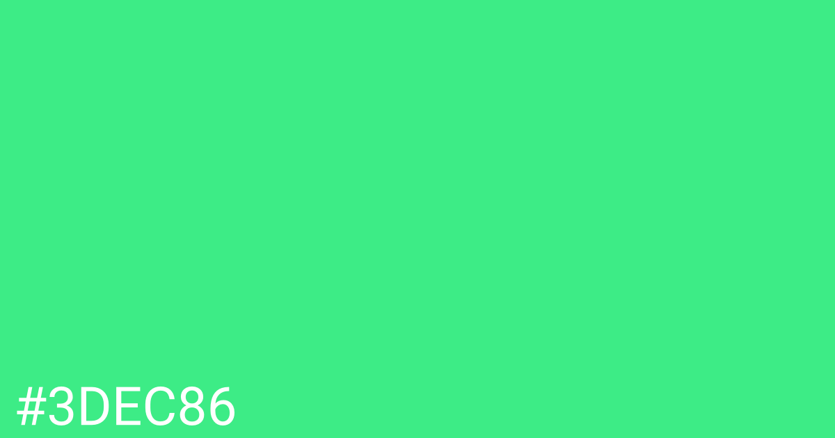 Hex color #3dec86 graphic