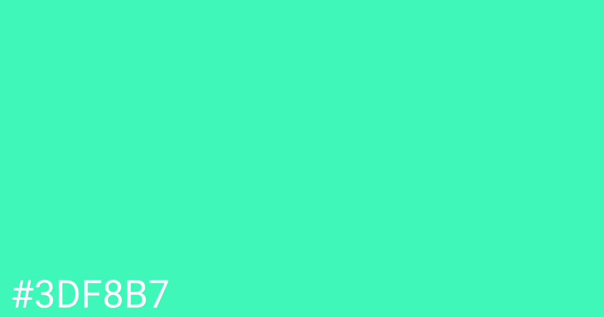 Hex color #3df8b7 graphic