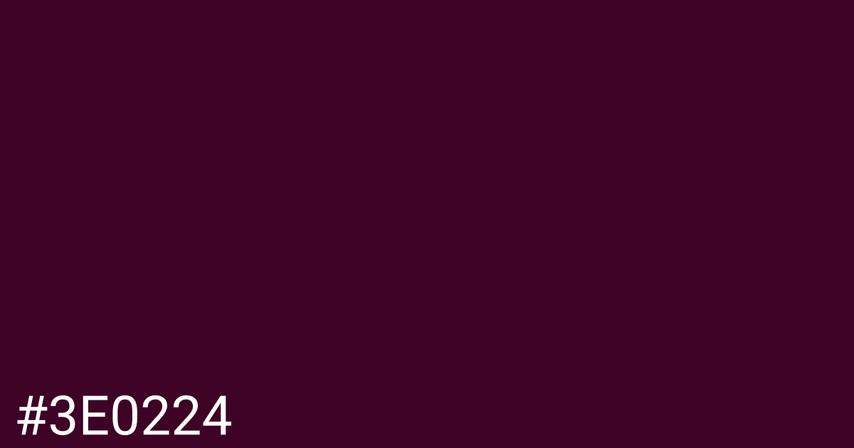 Hex color #3e0224 graphic