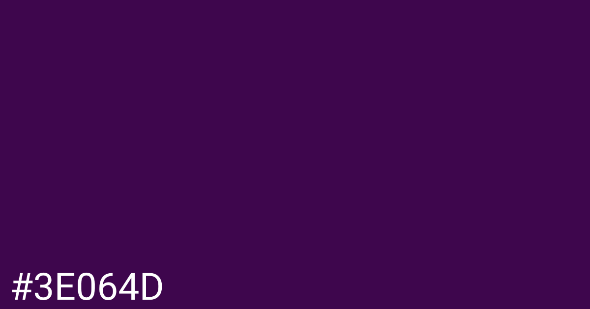 Hex color #3e064d graphic