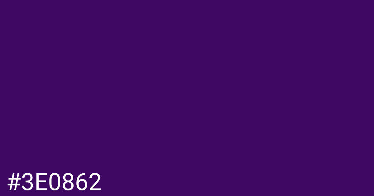 Hex color #3e0862 graphic