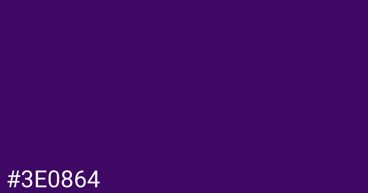 Hex color #3e0864 graphic