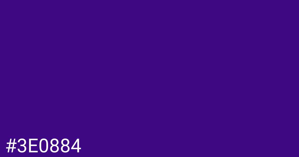 Hex color #3e0884 graphic