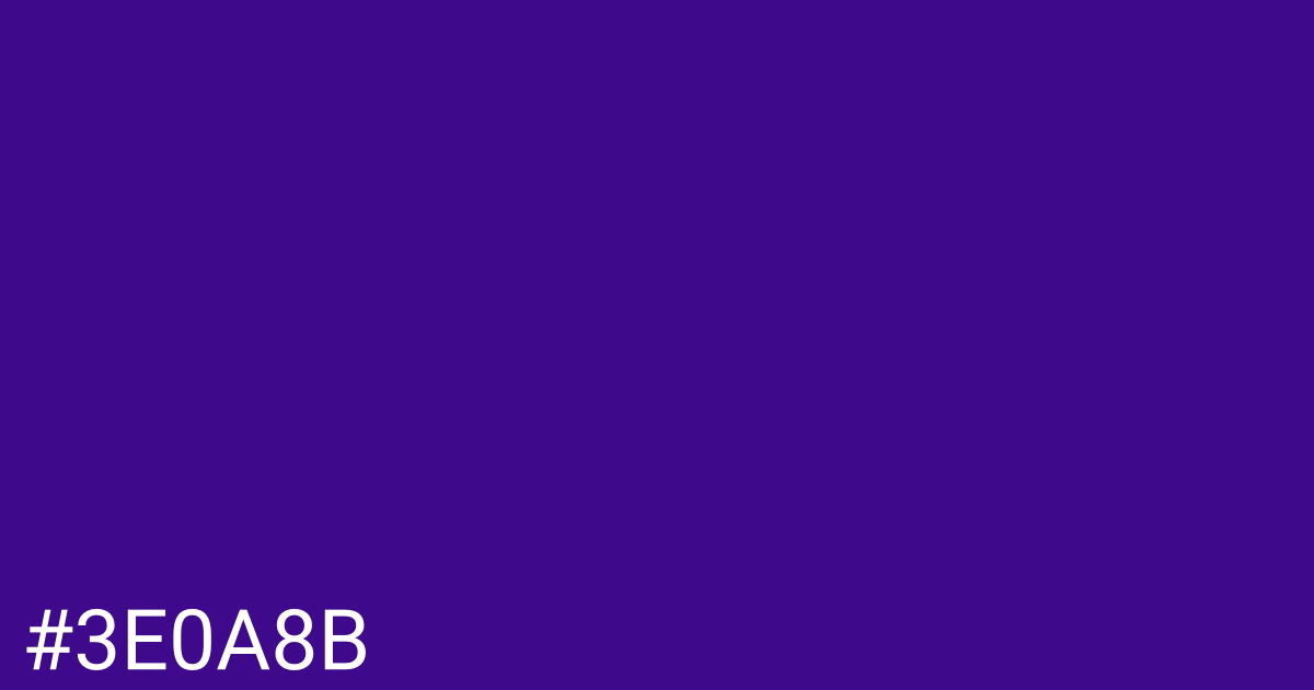 Hex color #3e0a8b graphic